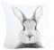 KAMACA Kissen SÜSSER HASE Flauschig gefülltes Kissen mit Reißverschluss 40x40 cm mit Füllung Osterhase Hasen Motiv für Hasenliebhaber Ostern (HASE 40x40 cm)