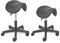 Mingone Sattelhocker Ergonomischer 2 Stück Arbeitshocker Höhenverstellbar Bürohocker mit Rollen 360° Drehbar Hocker für Büro Arbeitszimmer, Schwarz Zweiteilig