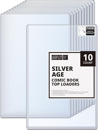 LEEFLIT Silver Age Comicbuch-Toploader – Toploader Hartplastik zur Aufbewahrung und Präsentation, 10 Stück