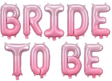 Folienballon BRIDE TO BE Pink Rosa Luftballon Girlande Hochzeitsdeko Deko Hochzeit Verlobung Ballon JGA Deko Hen Party, 350 x 35cm