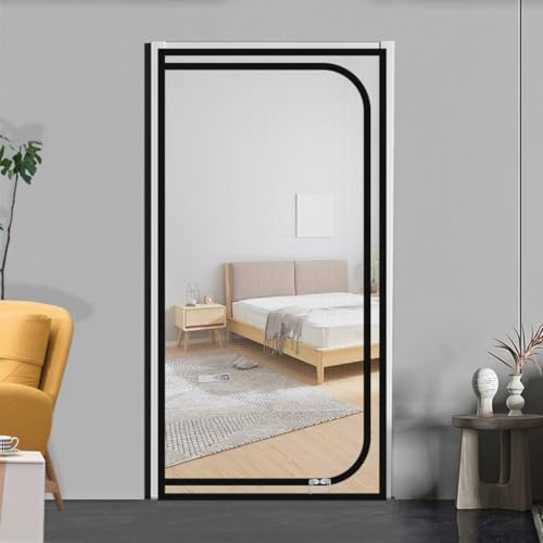 Moustiquaire de Porte Protection Chat avec Fermeture Éclair,Personnalisée | Moustiquaire pour Porte, Pour Balcon, Salon, Chambre, Avec Autocollant