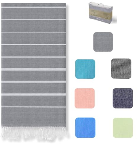 MyStilo® XXL Saunahandtuch Hamamtuch - Großes, Weiches Badetuch 100x200cm, Schnelltrocknend - Premium Strandtuch, Beach Towel, Handtuch für Männer, Frauen, Yoga und Fitness (Hellgrau)