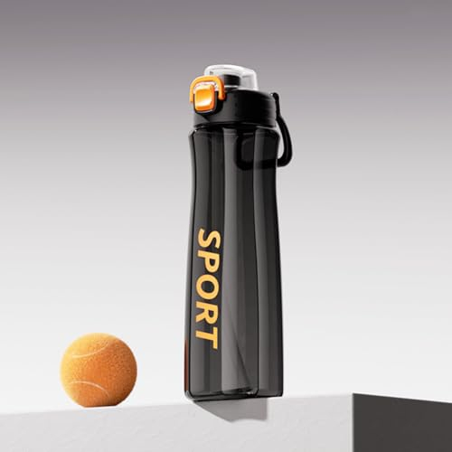 Tokaneit Bouteille d'eau D'entraînement Portable, Étanche, Sport, Réutilisable, Sans BPA, 750 ml, Plastique, Pour Sport, Gym, Bureau, Course à Pied (Noir)