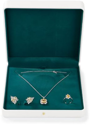 Papten Necklace Set Gift Box Jewellery Rings Earrings Necklace Set Gift Box & Storage Boxes for Daily Storage Wedding Day Birthday