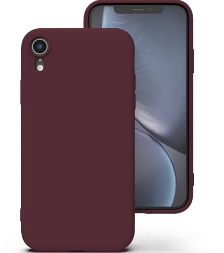 Zuvirelx Silikon Handyhülle für iPhone XR Hülle, Weiches Griff, Dünne, Minimalistisch, Stoßfest, rutschfest, Taschenpassend - Burgunderrot