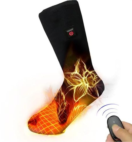 Heated Socks,Rechargeable Electric, Remote control,Three-Speed Thermostat,Battery display Powered Heat Socks,Thermal Insulated Socks,Winter Thick Warm Cotton Sox,Foot Warm Socks for Men Women,Outdoor