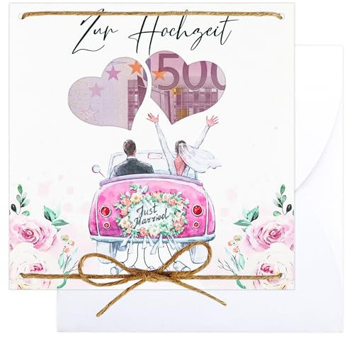 Hochzeitskarte Geldgeschenk Hochzeitsgeschenke für Brautpaar, mit Umschlägen, Originelle Hochzeitsgeschenk Geld, Geld zur Hochzeit Schön Verpacken,Personalisierte Hochzei Geldgeschenk Glückwunschkarte