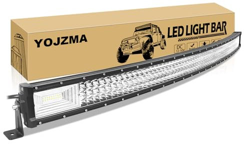 YOJZMA 52 pollici 675W barra luminosa a LED curva, tripla Fila di faretti flood combo 67500LM barra luminosa impermeabile Luce di lavoro a LED fuoristrada per barca da guida per camion ATV UTV