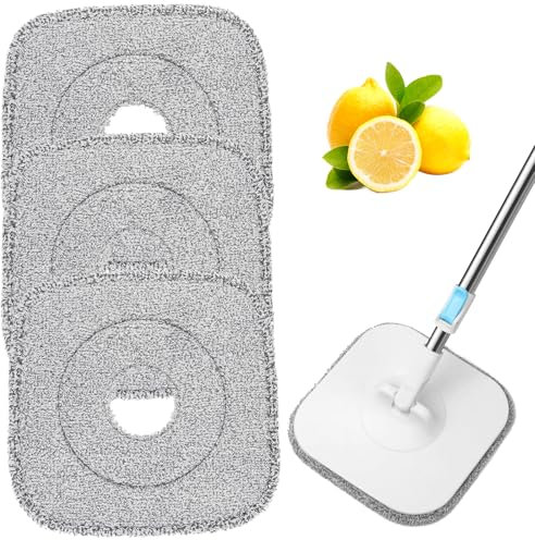 Confezione da 3 Panni di Ricambio per Mocio Alanberg, Panni di Ricambio in Microfibra, Panni in Microfibra per Mocio Umido, Accessori per Tutti i Pavimenti