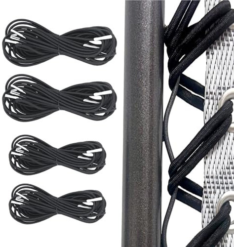 Hugwish corda elastica per sdraio Universale 4 pcs(2x2,2+2x1,4m) per sdraio zero gravity sdraio pieghevole sdraio da giardino, corta sostituisce parte superiore lunga sostituisce inferiore (Nero)