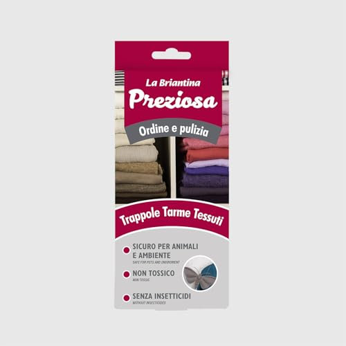 La Briantina Mottenfalle für Textilmotten – Packung mit 2 Stück | Gerät mit Pheromon speziell zur Überwachung und Kontrolle von Tignolen – Kleiderschränke, Schränke und Schubladen