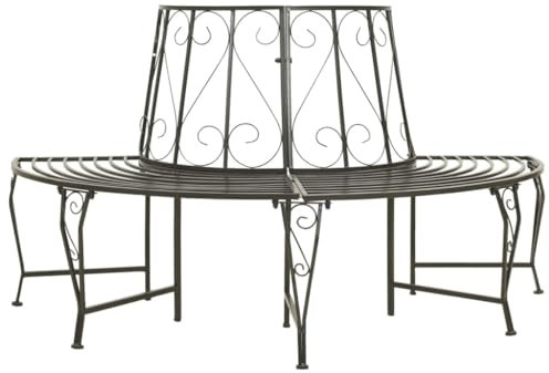 Home Artikel,Garten Halbrunde Baumbank 160 cm Stahl,Anzug möbel