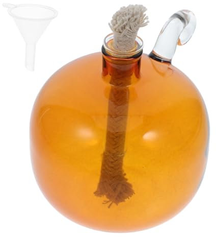 Cabilock Lampe à Huile Verre Transparent Refillable pour Intérieur Lampe à Huile Moderne pour Décoration de Maison Ambiance Chaleureuse et Romantique