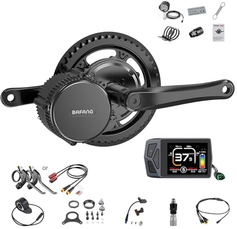 BAFANG 48V 750W Mittelmotor - BBS02B Mid-Drive-Kit, BBS02 E-Bike-Umrüstkit mit 44T Kettenblatt und EKD01Display für 68-73 mm Tretlager, G340 Elektrofahrrad-Kit ohne Akku (CAN-Protokoll).