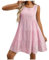 Robe débardeur vichy sans manches avec ourlet à volants et col rond, style bohème, décontracté, style bohème, sans manches, coupe trapèze fluide, rose clair, L