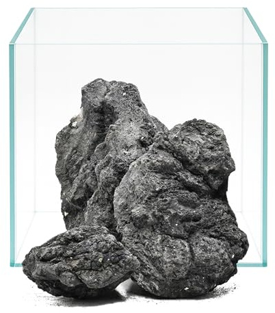 Kecilke Fish Tank Rocks 5lb Natural Volcanic Lava Rocks for Aquariums,Bonsai,Fire Pits & Landscaping Porous Black Lava Stones Heat-Resistant Decorative Rocks(4-6inches) 3-4pcs