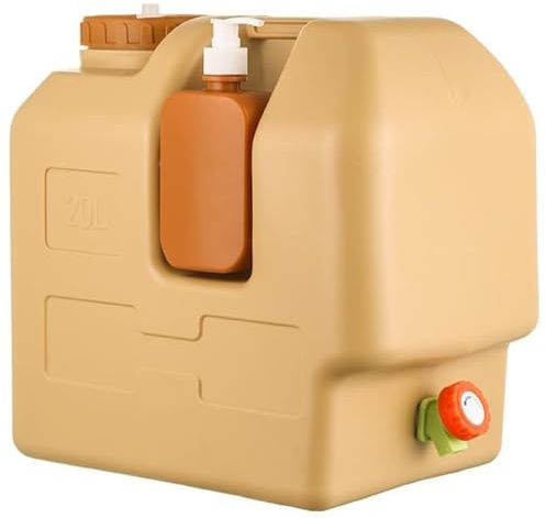 20L/30L Wasserbehälter mit Zapfhahn, Kunststoff-Wasserbehälter mit Wasserhahn, Vorratsbehälter, tragbares Wassertank mit großer Kapazität und Handdesinfektionsflasche für Outdoor-Camping-Wandern