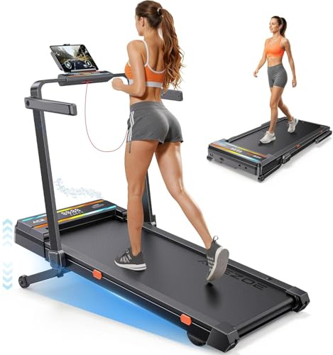 5 in 1 laufband für zuhause klappbar,Walking Pad mit 15% Steigung, Treadmillfür Zuhause & Büro, Bis 136kg Belastbar,Fernbedienung und App,Keine Installation
