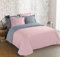VISION Parure de couette 100% coton - 1 housse de couette 200x200 cm REVERSIBLE + 2 taies d'oreiller 65x65 cm gris et vieux rose