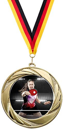 Verlag Reiner Kullack 10er-Set Medaillen »Tischtennis«, mit 50 mm Sportfoto-Emblem (Metall, bunt)