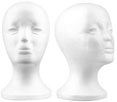 1 pz Espositore TESTA DONNA BIANCA POLISTIROLO cappello parrucca casco