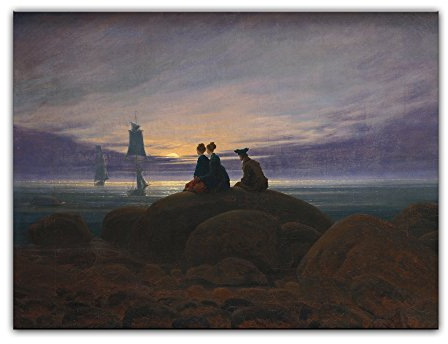 Kunstdruck Poster - Caspar David Friedrich Mondaufgang am Meer 30x20 cm ca. A4 - Alte Meister Bild ohne Rahmen