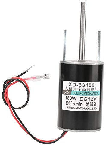 DC Motor, 12/24V 150W Large Power High Speed Brush DC Motor CW/CCW For DIY Generator, Polisher, Cutter, Electric Drill, Cotton Candy Machine, Small Generator(12V 3000rpm)