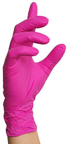 Nitrilhandschuhe Pink Magenta, Einmalhandschuhe, 100 Stück (XS)