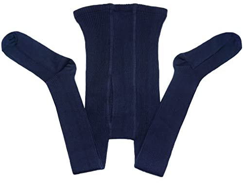 Weri Spezials Herrenstrumpfhose Baumwolle mit Eingriff Herren Strumpfhose in mehreren tollen Muster und Farben (50-52, Marine Rippe)