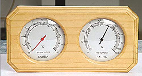 YYSDH Sala Sauna in Legno 2-in-1 Hygrothermograph Thermometer Igrometro Attrezzature per la Sauna Accessorio,B