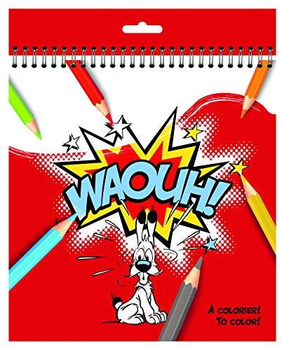 Clairefontaine 812975C - Ausmalblock mit Spiralbindung ''Asterix - Idefix'' 30 Blatt 20x21 cm, Hardcover, sortierte Motive, 1 Stück