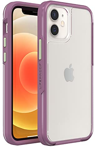 LifeProof SEE Hülle für iPhone 12 mini, stoßfest, Sturzschutz bis 2 Meter, ultraschlank, schützende transparente Hülle, Nachhaltig hergestellt, Transparent/Lila