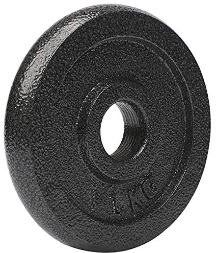 #DoYourFitness Hantelscheiben Gewichtsscheiben, 1 kg, 100% Gusseisen, Langhantel Curlhantelstange Hantelstange Kurzhantel in Grau