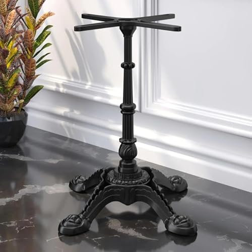 GGMMÖBEL Paris | Bistro Tischgestell | Schwarz | 4 Fuß: Ø 55 cm | Säule: 72 cm | Gusseisen | Gesamthöhe: 72cm | max: Ø70cm Tischplatte