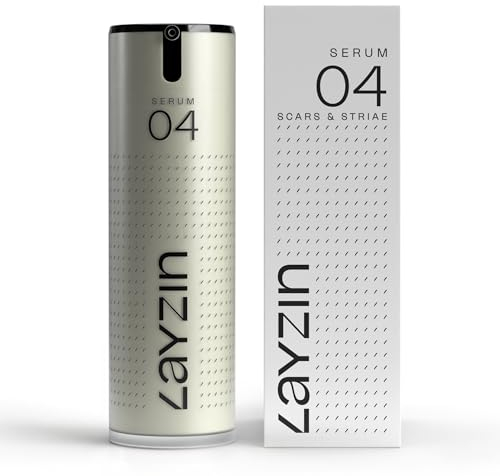 LAYZIN SERUM 04 | lindert Dehnungsstreifen und Narben | mit bioaktivem, patentiertem Komplex | entzündungshemmende Pflege mit hochmolekularer Hyaluronsäure | stimuliert die Hautverjüngung | 30 ml