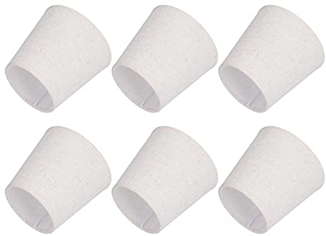 Lampenschirm E14 Klein, Lampenschirme, 6er-Set, Leinen Lichtabdeckungen, kleine Uno-Fitter-Glocke-Lampenschirme, modern, für Hängelampe Tischlampe Stehlampe Ersatz