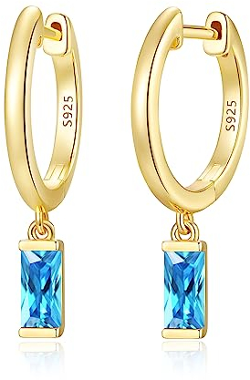 LOUISA SECRET Ohrringe Silber 925 Gold Ohrstecker für Damen Herren Mädchen, Ohrhänger mit Anhänger Zirkonia Ohrstecker Schmuck für Valentinstag muttertagGe Weihnachten burtstags Hochzeits Jubiläum