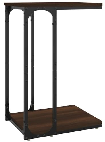 vidaXL Beistelltisch, Tisch mit viel Stauraum, Couchtisch für Wohnzimmer Flur, Sofatisch Flurtisch Telefontisch, Braun Eichen Optik Holzwerkstoff