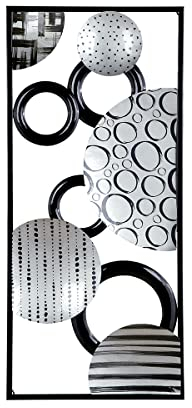 Casablanca Metall Wanddeko XXL - großes Wandrelief 40 x 90 cm - Farbe: schwarz silber