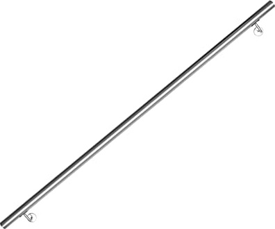 Vigevee Main courante en acier inox 160 cm, rampe d'escalier main courante murale mur escalier avec support mural et embouts, rampe d'escalier intérieur et extérieur pour escalier, balustrade, balcon