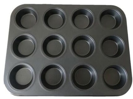 BMLIMITED BML 12 Cup Muffin Tray Non Stick Baking Tin for Oven Cupcake Tray for Muffins Yorkshire Puddings Tarts and Brownies Easy Clean Bakeware Pan