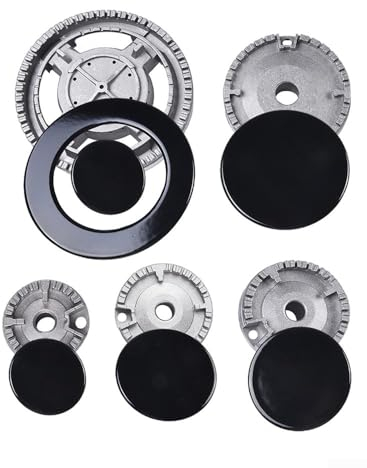 Set di cappelli da cucina aggiornati, tappo a fiamma per bruciatore a gas, set di armi da fuoco, si adatta alla maggior parte dei bruciatori a gas con lega di zinco per cucina (A)