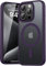 Natiiozie Magnetica Cover per iPhone 15 Pro Compatibile con MagSafe Custodia Traslucida Opaca Posteriore, Antiurto Anti-impronta Resistente ai Graffi Protettiva iPhone 15 Pro Case,Viola