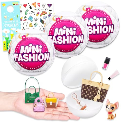 ZURU 5 Surprise Mini Brands Fashion Mystery Set – Paquete de 3 Series 1 Sorpresa Mini Juguetes de Moda Misterio Paquete Misterio con Tatuajes, Más | Mini Brands Fashion Series
