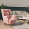 Cozynest Armlehnen Fernsehsessel Polstersessel Loungesessel Wohnzimmersessel TV Sessel Ruhesessel Relaxsessel Sessel Rosa Samt