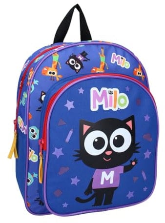 mybagstory Rucksack für Jungen Milo – Kinder – Schule – Kindergarten – Schulranzen für Mädchen – Größe 30 cm – verstellbare Träger – Geschenkidee, Milo, Blau, Enfant