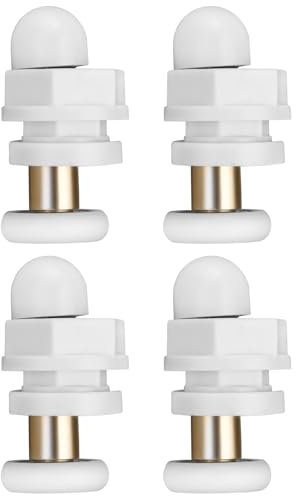 LT Easiyl 4 Pezzi Rulli Per Porta Doccia 19 Mm Vecchio Stile Puleggia Ad Arco Ultra Silenzioso Per Spessore 4-6 Mm Porta Doccia Bagno Porta In Vetro Bianco