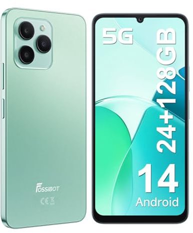 FOSSiBOT S1 5G Smartphone, Handy ohne Vertrag 24GB+128GB/1TB, Android 14 Smartphone Simlockfrei, 6,74”HD Display, 50 MP+8MP Kamera, MTK Dimensity 6100+, 4900mAh, Dual SIM/Face ID/GPS/OTG