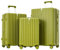 Weavelife 3er Kofferset mit Haken, Handgepäck Koffer, XL 70 cm-L 65 cm-M 55cm, Trolley Rollkoffer, Reisekoffer, 4 Rollen, Hartschale ABS-Material, TSA-Schloss, Grün