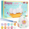 KreativeKraft Ostern Basteln Kinder Bastelset DIY Set Kinder Gips Ostereier Bemalen Osterhasen Gipsfiguren zum Bemalen (Eier 4er Pack)